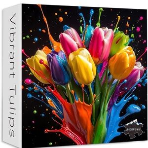 Vibrant Tulips Puzzle - Multicolor